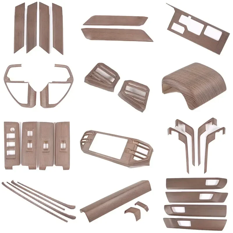 

For Toyota Tundra Sequoia 2020-23 ABS Pear Wood Grain Car Central Console Panel Cover Window Lift Switch Cover Trim Accessories