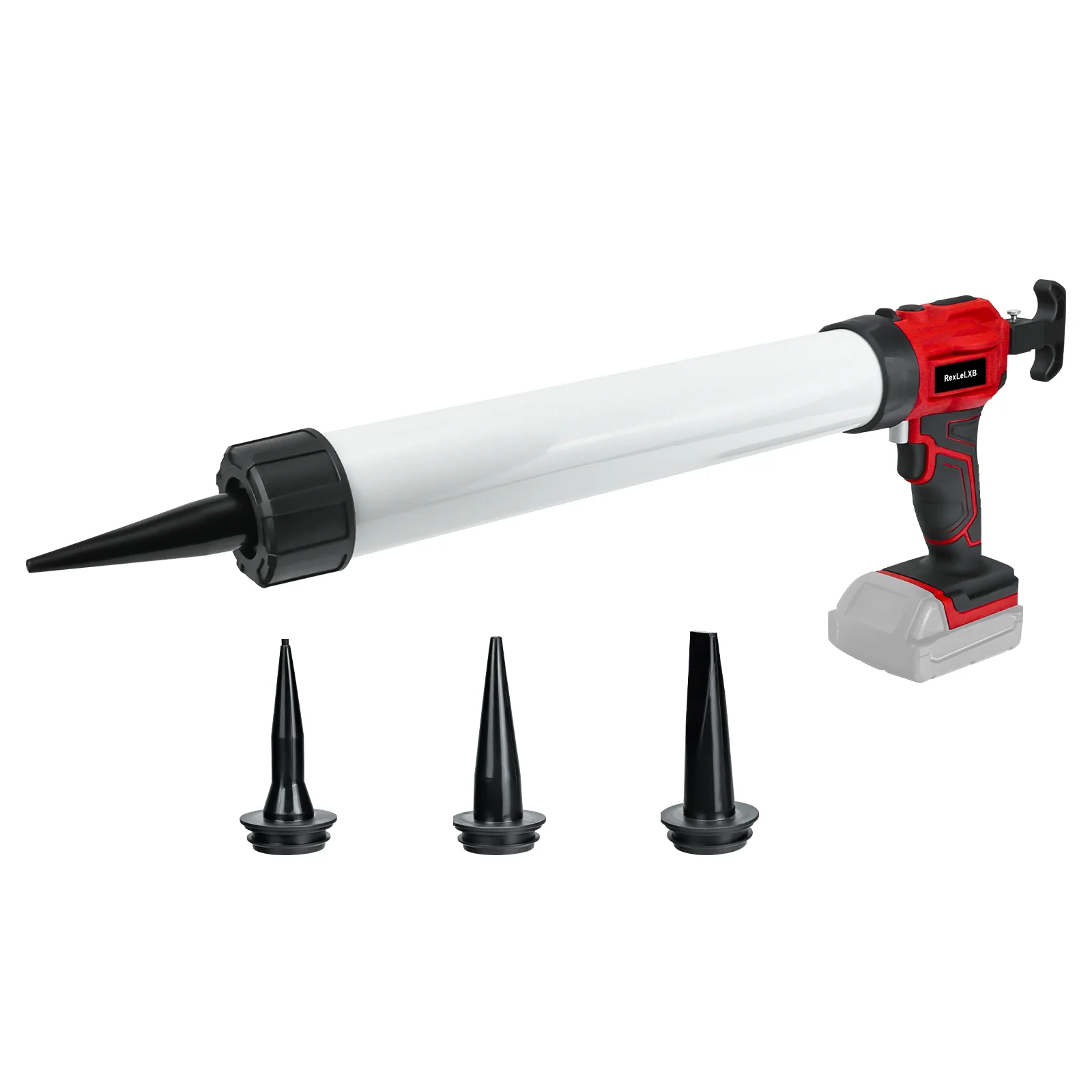 Pistola de Calafateo Inalámbrica para Salchichas 20oz/600ml, Pistola Eléctrica de Sellado y Adhesivo de 4 Velocidades para Relleno, Sellado y Reparación, Compatible con Batería Milwaukee 18V