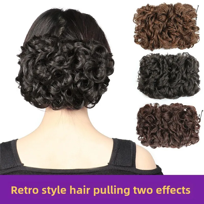 삽입 빗 푹신한 복고풍 스타일 곱슬 패키지 가발 유럽과 미국의 꽃 봉오리 여성 합성 땋은 머리 루프 패키지