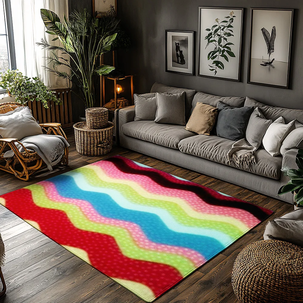 

Unique Area Rug Washable Non Slip Modern Abstract Geometric Floor Mat Living Room Bedroom Decor Home Accent