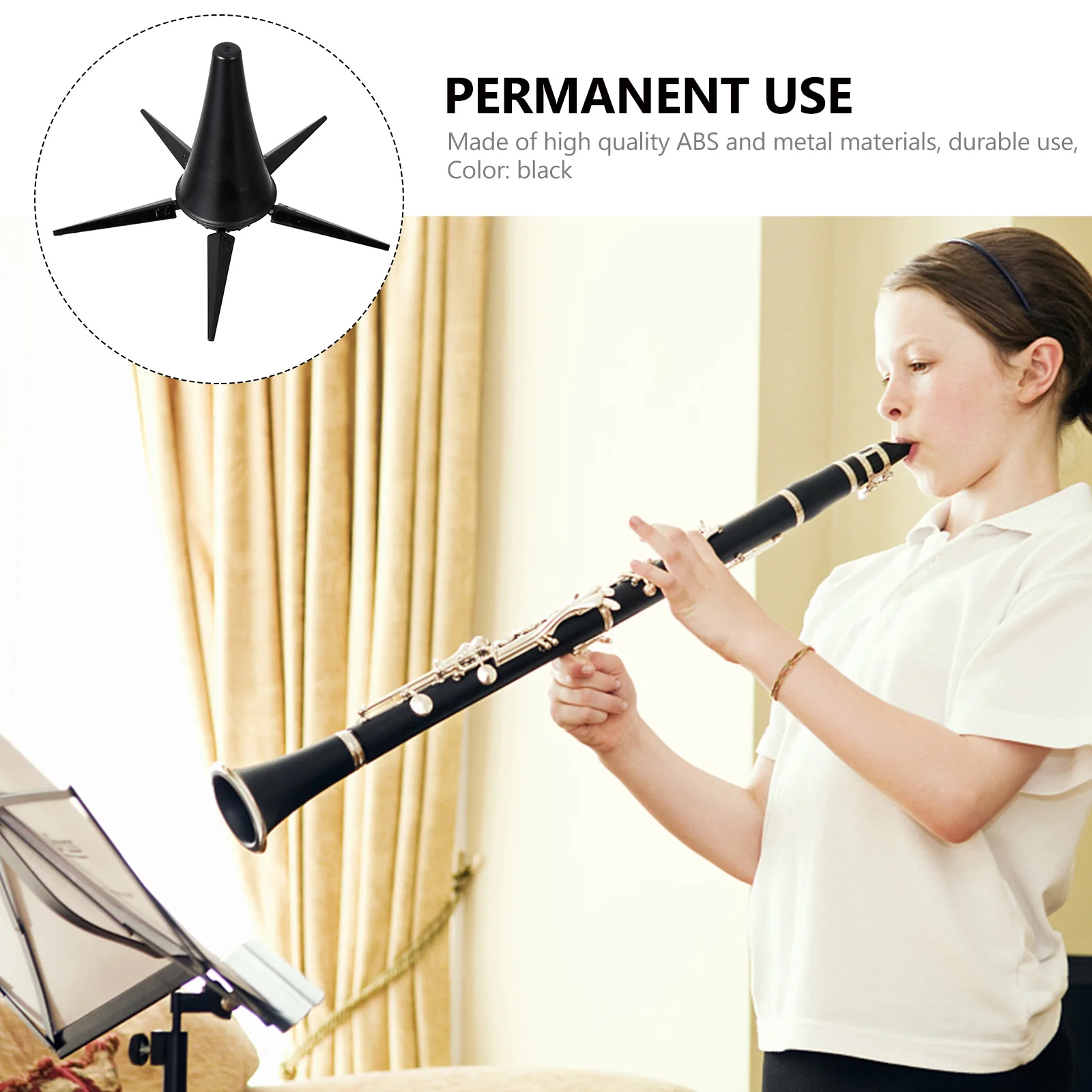 

Clarinet Stand Compact Portable Oboe Holder Support Bracket Wind Instrument Foldable