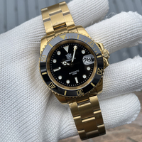 STEELDIVE Men Automatic Watch 41mm Gold Mechanical Wristwatch Diver 30ATM Waterproof C3 Luminous Sapphire NH35 Ceramic Bezel