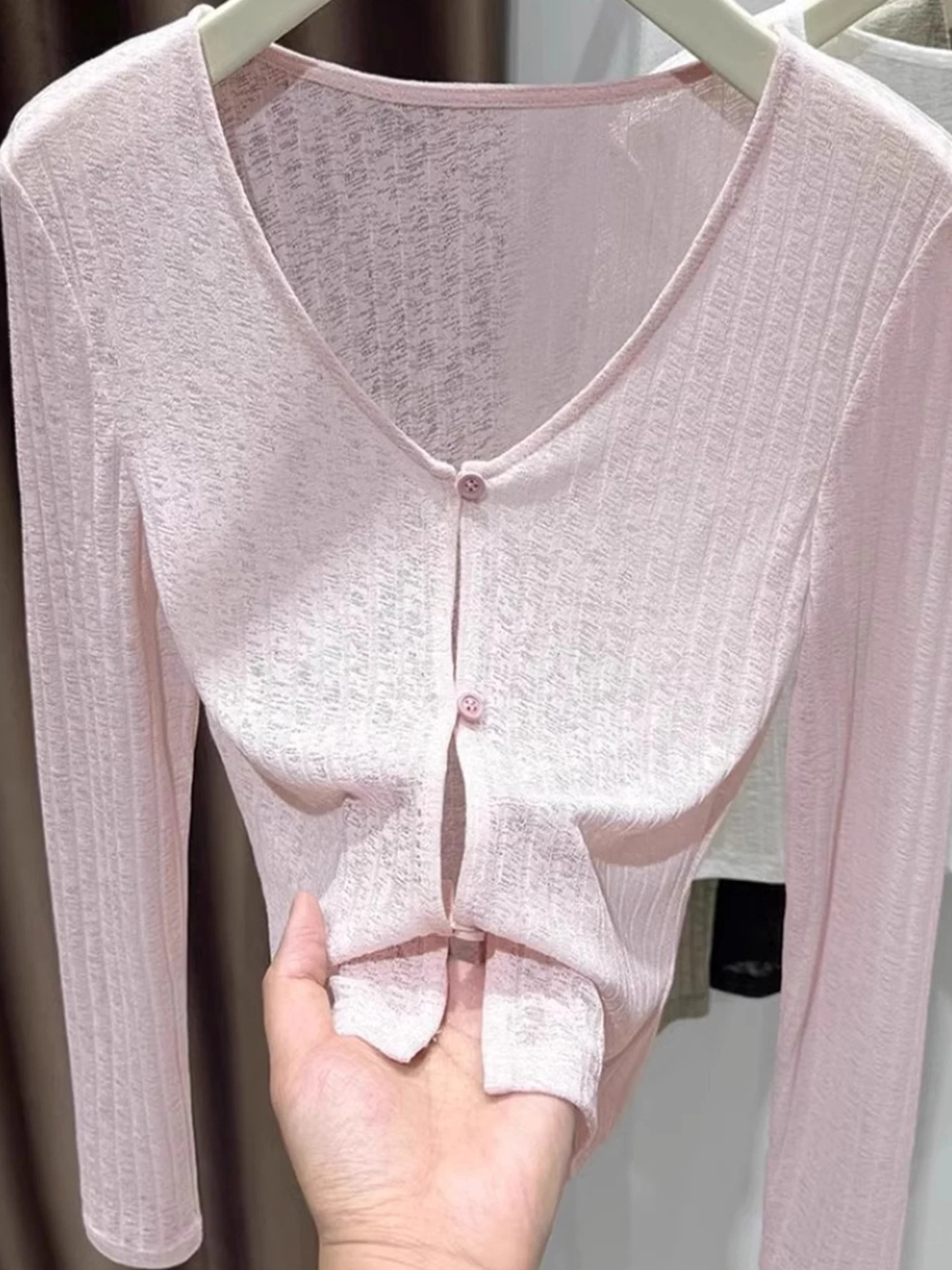 Cardigan ouvert tricoté en soie glacée pour femmes, Long, respirant, décontracté, Simple, bouton unique, haut d'été