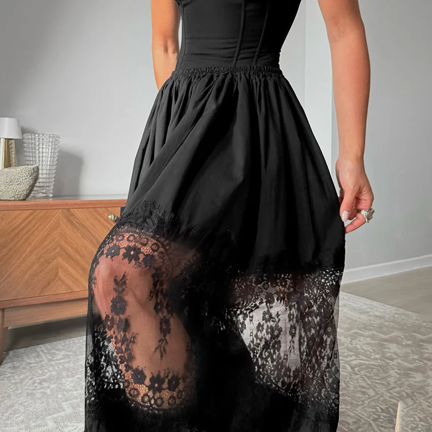 2026 Spring Summer New Arrival Women Female Fashion Loose Lace Patchwork Cuffed Pants Design Elegant Casual Office Work Chic Hot