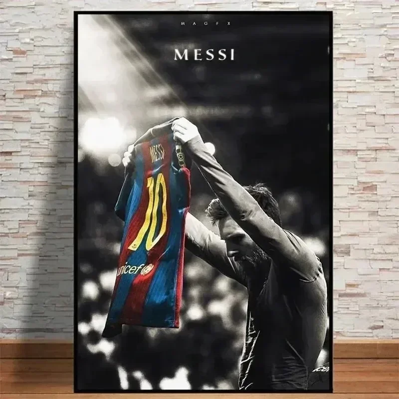 Póster de lienzo HD clásico vintage de Lionel Messi, estrella del fútbol, para decoración del hogar, sala de estar, colección de regalos