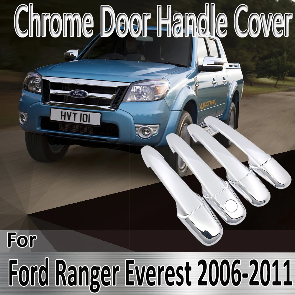 

Для Ford Ranger Everest 2006 ~ 20112007 Наклейки для украшения 2008 2009 2010, хромированная крышка дверной ручки, ремонт автомобильных аксессуаров