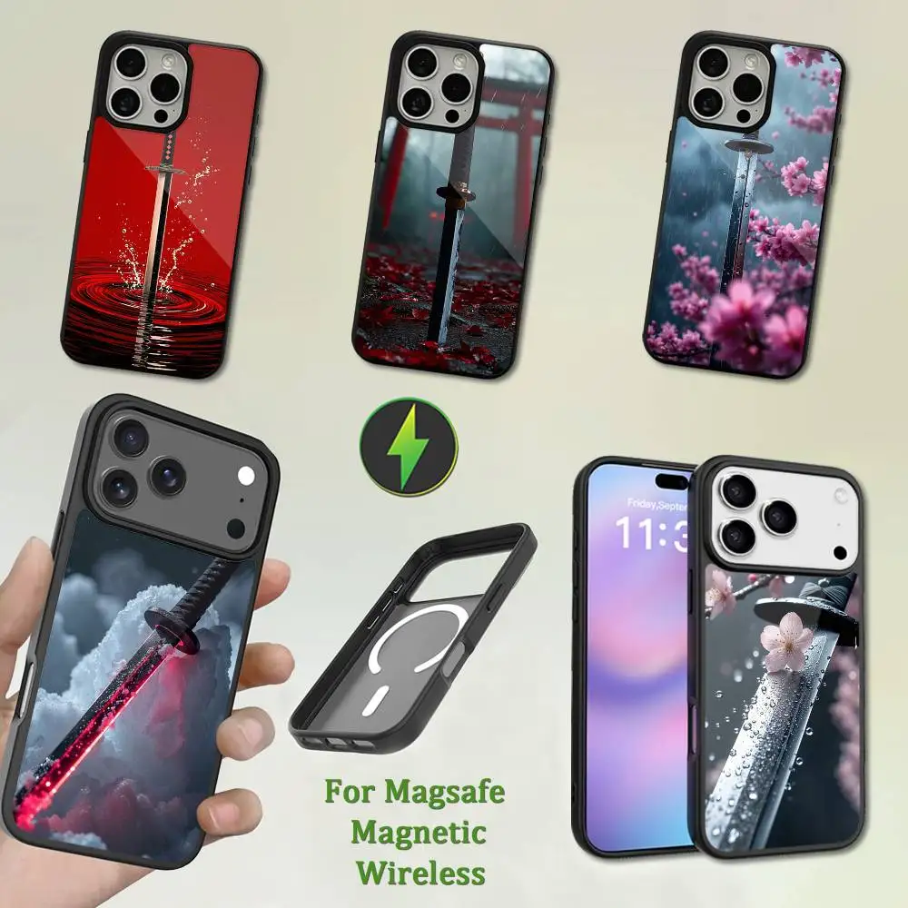 

Cool Samurai Sword Phone Case For iPhone 13,12,11,16,15,17,14,Pro,Max,Plus,Mini,Magsafe,Magnetic Wireless Charging