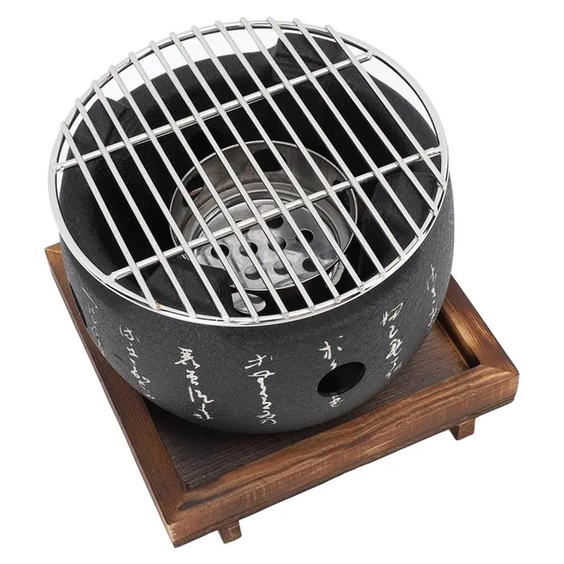 

AWAH Japanese Style Round Food Charcoal Stove BBQ Grill Mini Portable Japanese For Camping Household Barbecue Tool