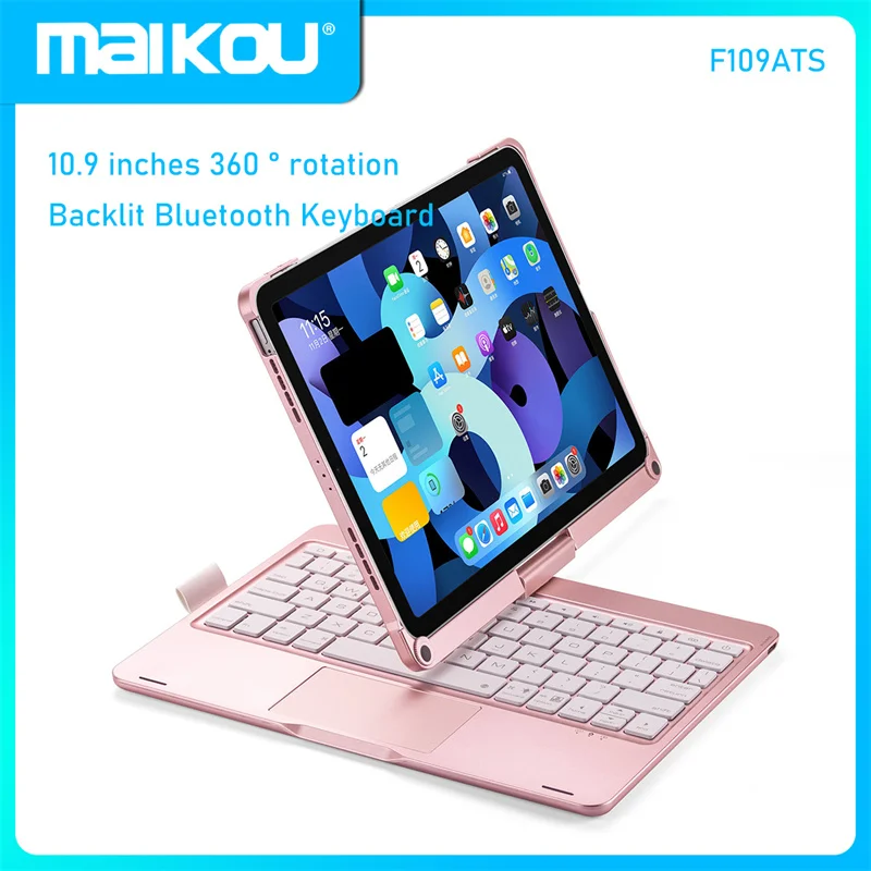 

Touchpad Rotate Backlight Wireless Bluetooth Keyboard Case For IPad Air 4 10.9 Inch 2020 Auto Wakeup Sleep Cover With Pen Holder