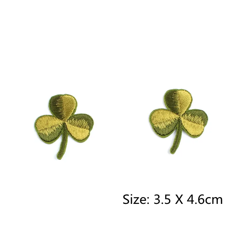 10pcs Embroidered Clover Patches Iron On Leaf Stickers Sew On Hats Shoes Clothes Patch DIY Shirts Pants Bags Badge Appliques