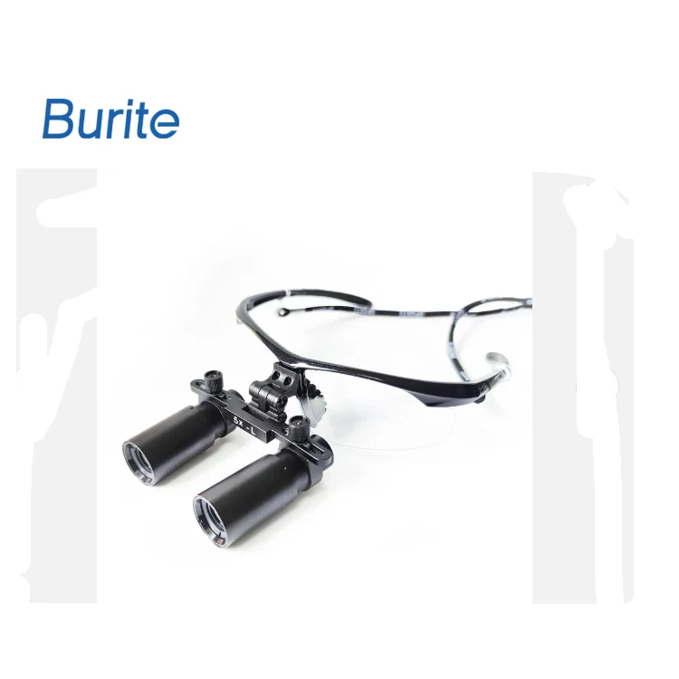 Burite 5.0X Prism Dental Loupes With LED Headlight(USB adaptor without battery) 5X Surgical Loupes