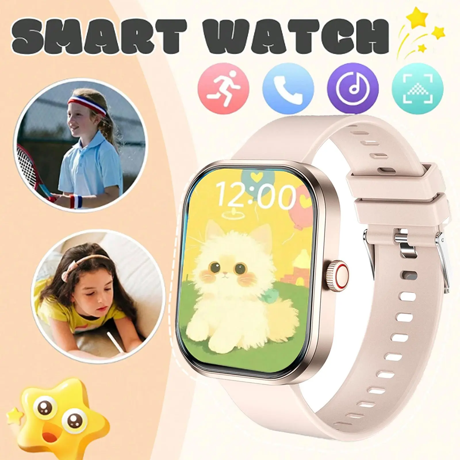 Kids Smart Watch That Saves Sweet Memories - Wireless Call, Music, Custom Wallpapers, Photo Album & Sedentary Reminder