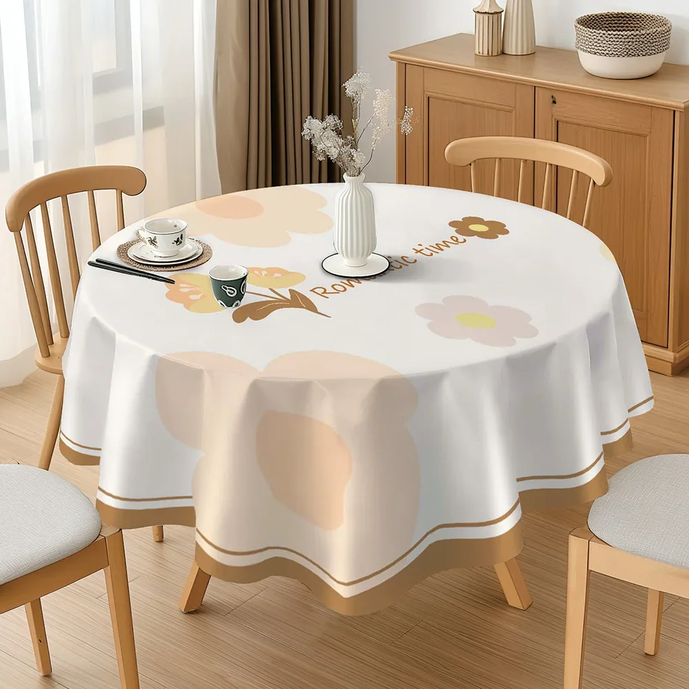 1PC New Simple Style Round Table Cloth Waterproof Oil-proof Anti-scalding Wash-Free PVC Table Cloth Scratch-resistant Durable