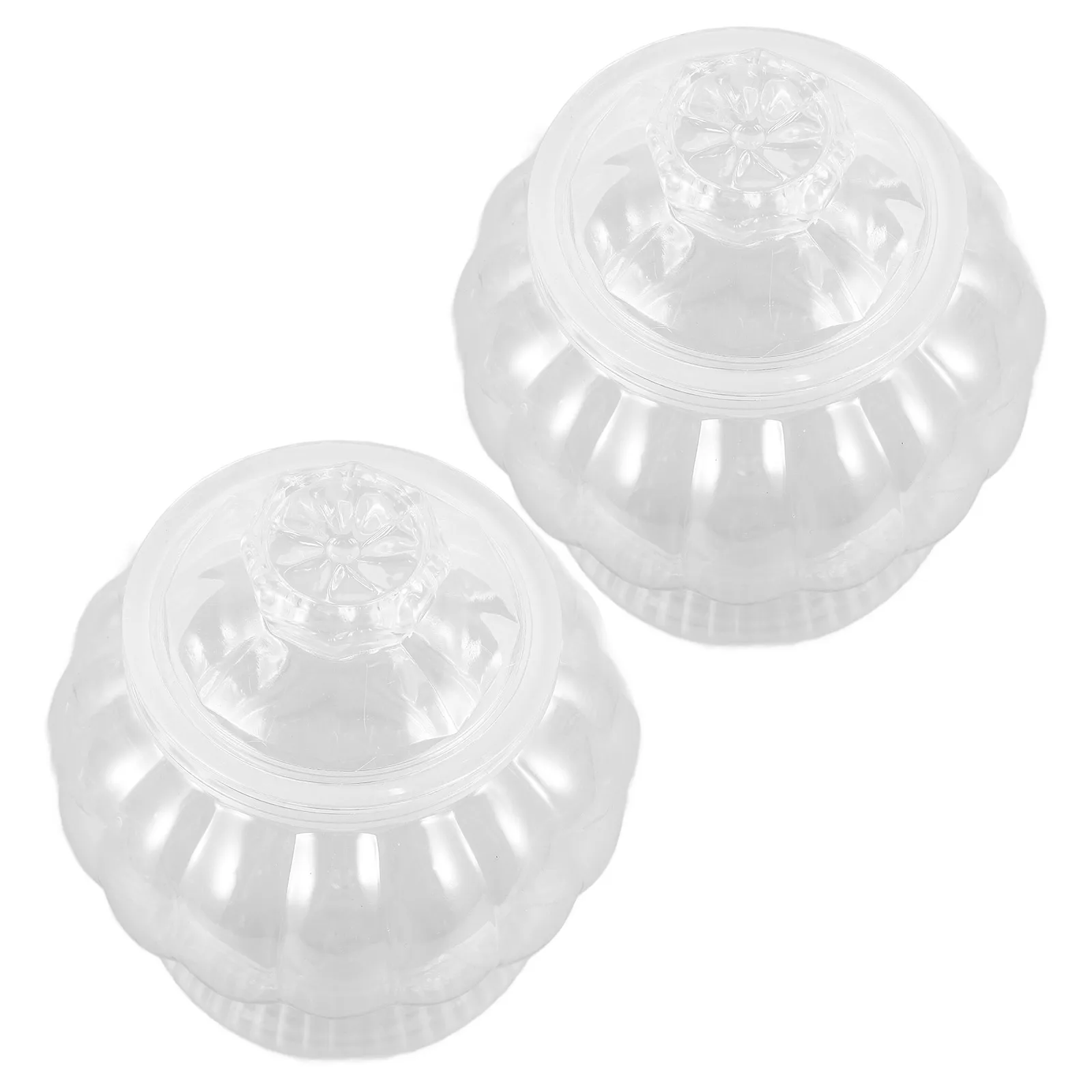 

2Pcs Candy Jars Transparent Snack Storage Containers 550ml Airtight Plastic Jars Lids Cookies Food Storage Household