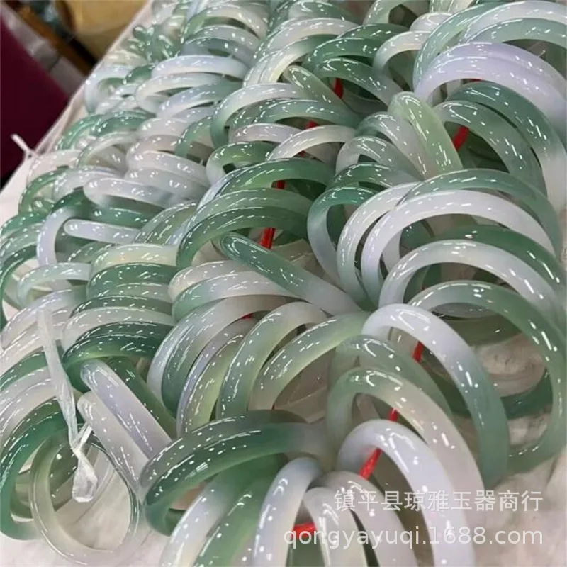 Tail Clearance Live Broadcast Half Mountain and Half Water Jade Bangle Violet Agate Bangle Gradient Color Macaron Jade Bangle