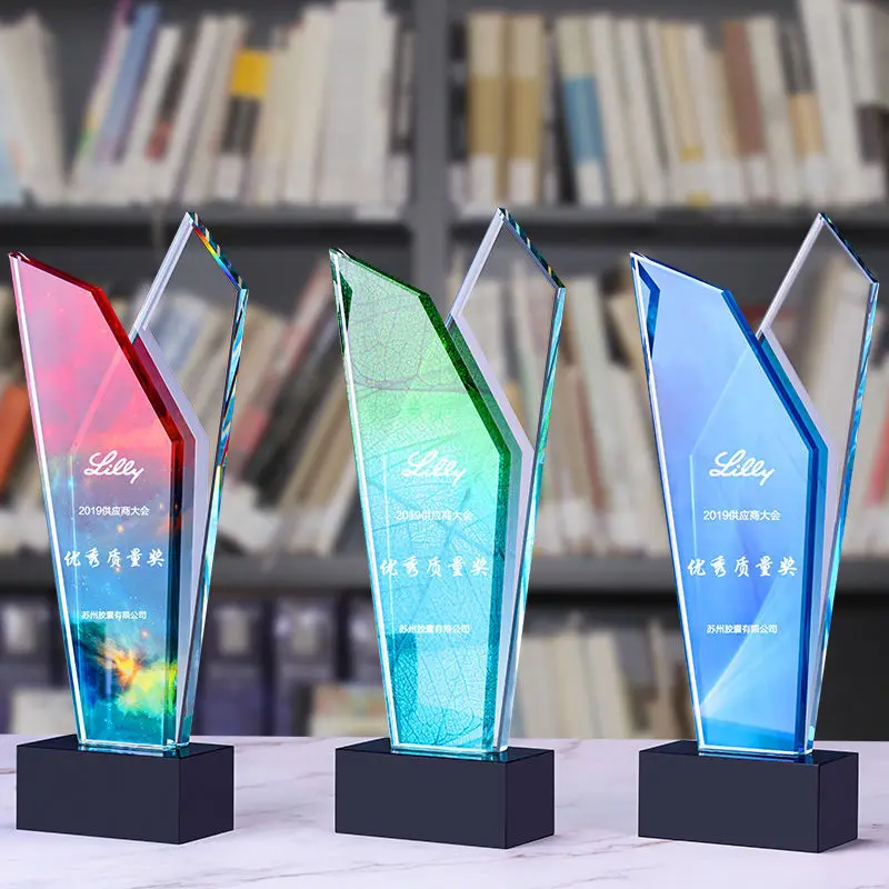 

Customized Crystal Trophy, Glass Color Printing, Sports Event, Company Award, Home Decoration, Collectible Trophy, New