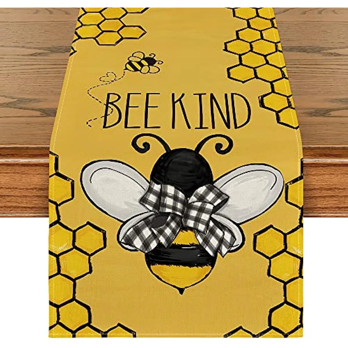 Spring Yellow Little Bee Table Runner Seasonal Summer Kitchen Dining Table Decoration for Home Wedding Party Decor Tablecloth