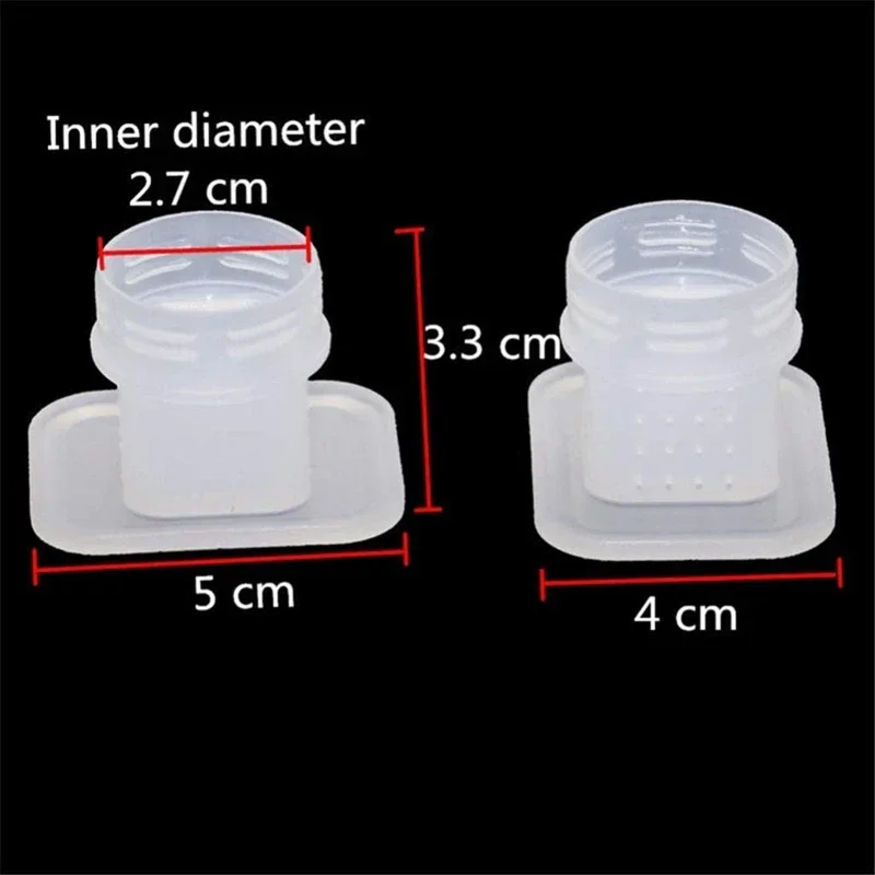 50PCS Bee Drinker Needle Hole Type Bee Feeder Anti Drowning Bee Drinking Equipment Plastic White Water Container Beekeeping Tool