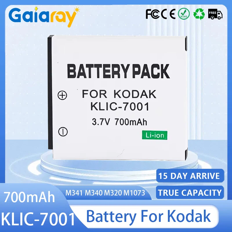 KLIC-7001 Cámaras Batería Recargable para KODAK M341 M340 M320 M1073 V550 V570 V610 V705 M753 M763 M853 M863 M893 M1063 M1013