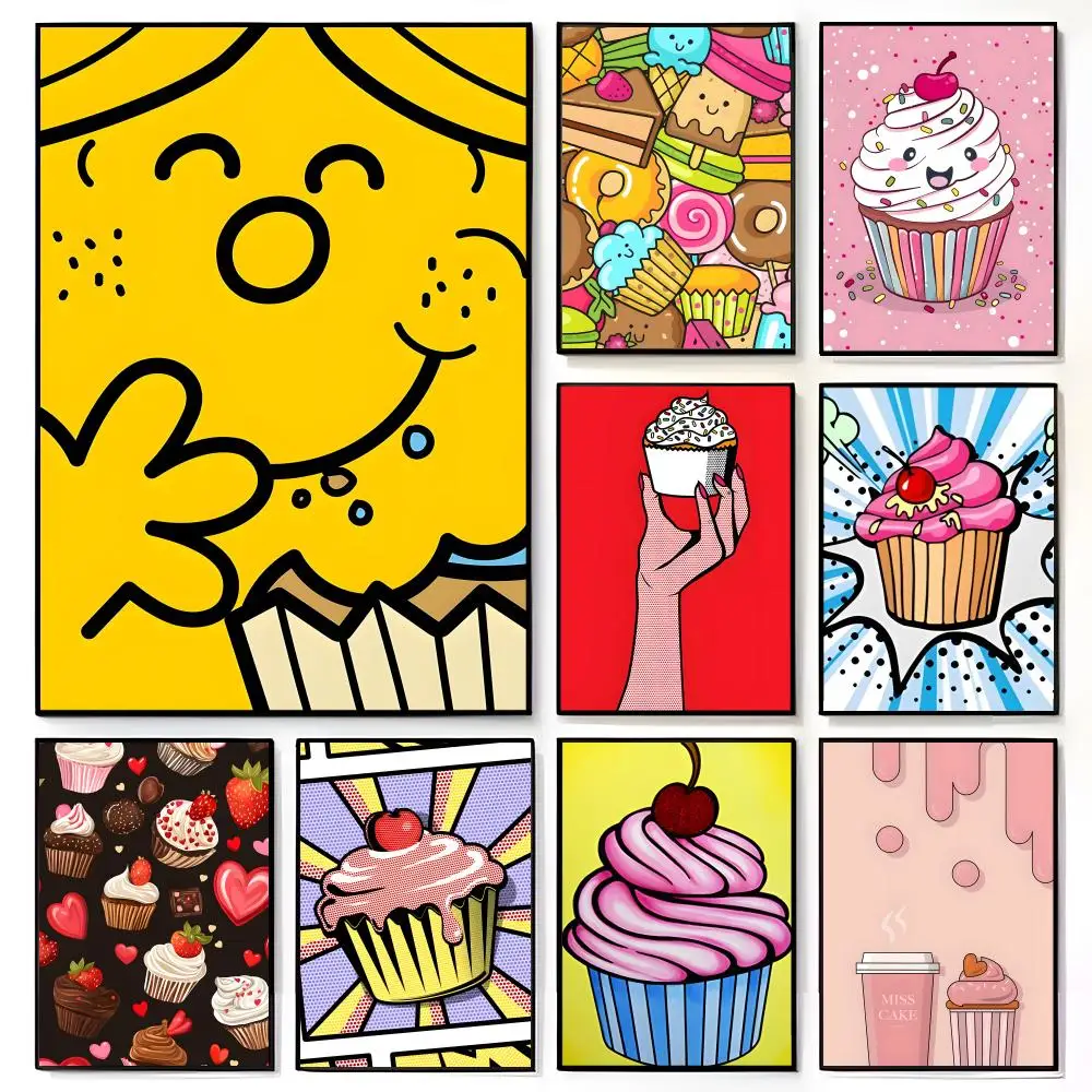 Pastel Bakery Sweet C-Cupcakes Art Poster American Film Mural Home Childrens Room Wall Decor Print
