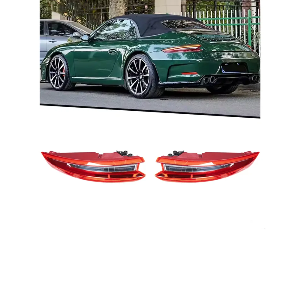 

Пара светодиодных красных задних фонарей в сборе для Porsche 911.2 2017-2019, задний фонарь для личного подъема, указатели поворота, задние фонари