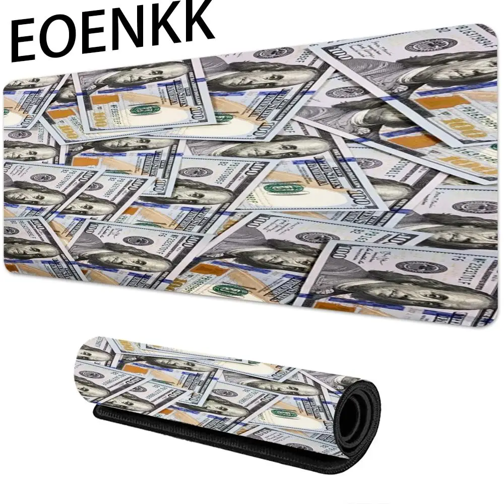 لوحة ماوس العملة، لوحة ماوس كبيرة للكمبيوتر المكتبي، مفارش طاولة ألعاب مطاطية مضادة للانزلاق، لوحة مفاتيح للألعاب، وسادات مكتب طويلة