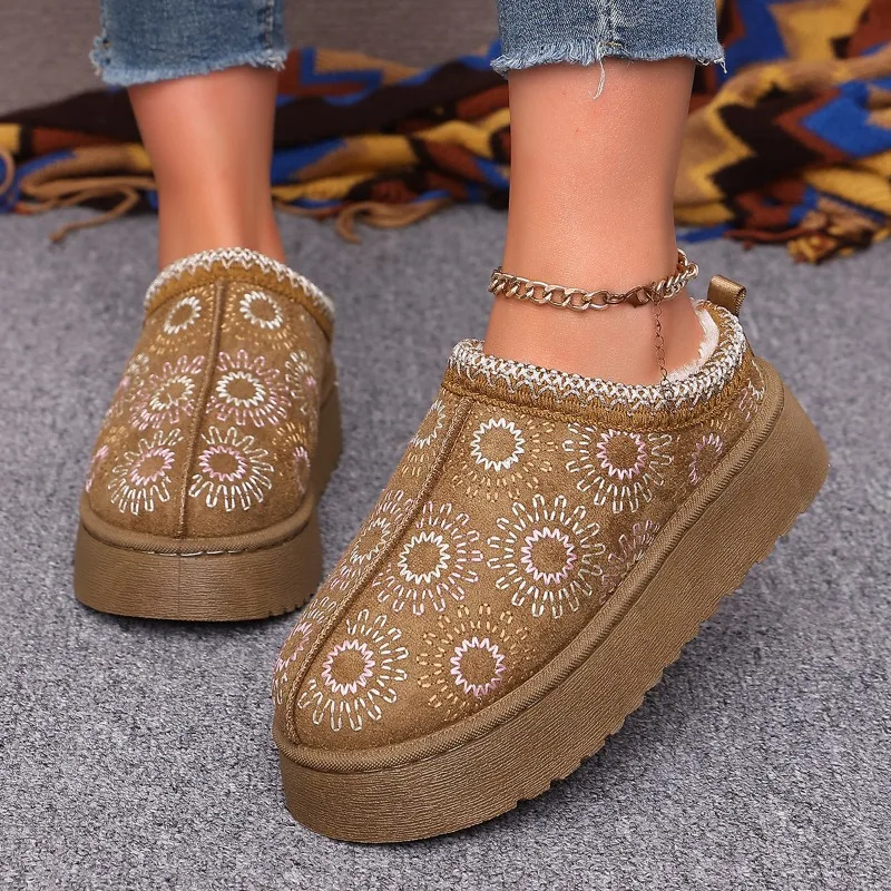 Winter Warm Plush Women Snow Boots Home Fluffy Luxury Designer Woman Cotton Shoe Fuzzy Fur Ankle Booties Botin Mujer Short Boots