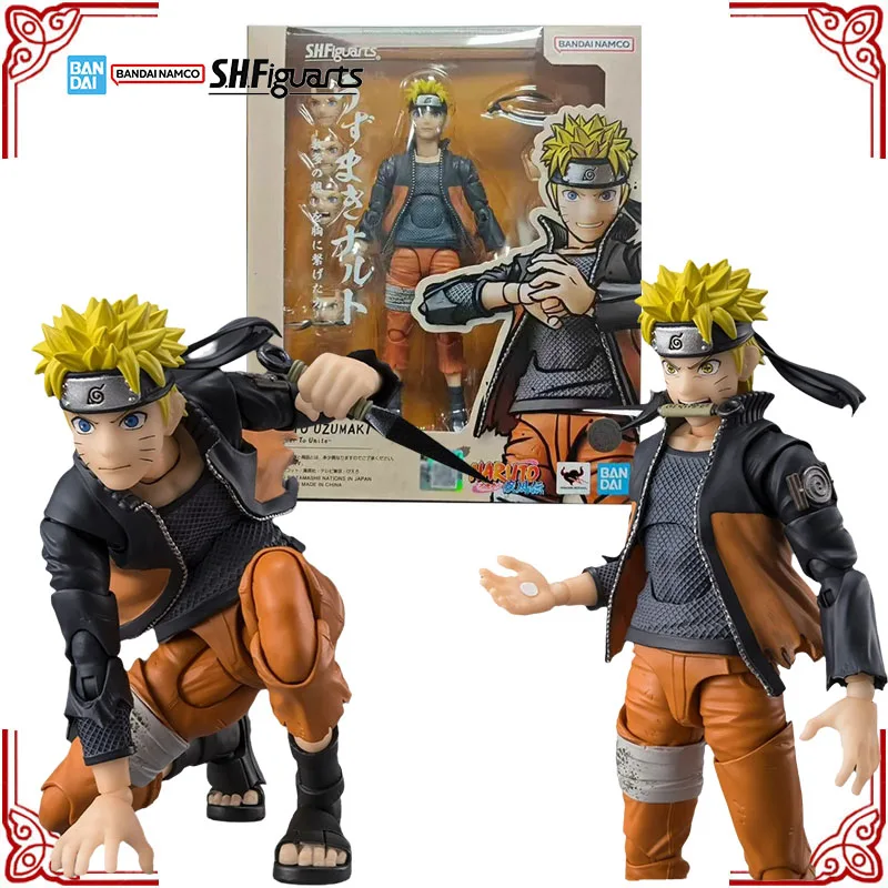 

In Stock Genuine Bandai Naruto Model Kit SHF Naruto Uzumaki Power To Unite Anime Action Figure Collection Finished Model Toys