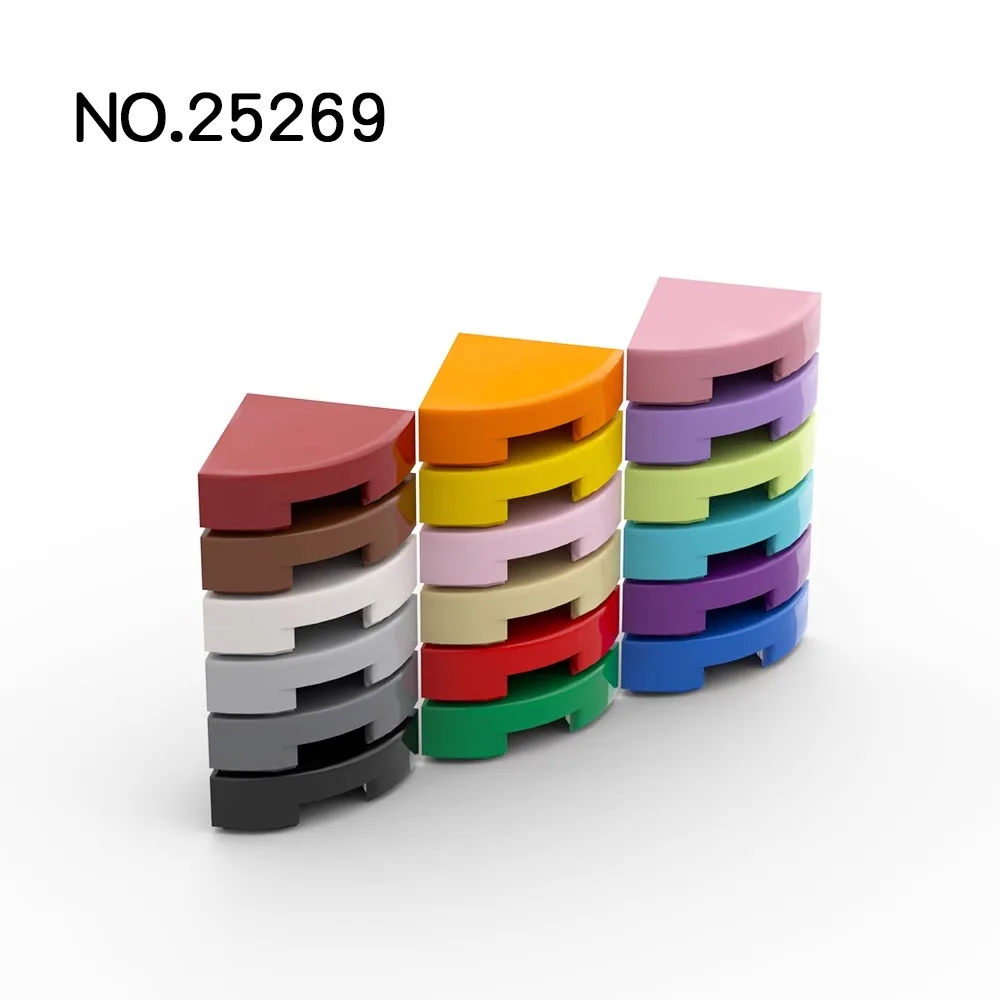 20Pcs  MOC Compatible Assembles Particles 25269 48410 Tile Round 1 x 1 Quarter Building Block Parts DIY Compatible Tech Toy