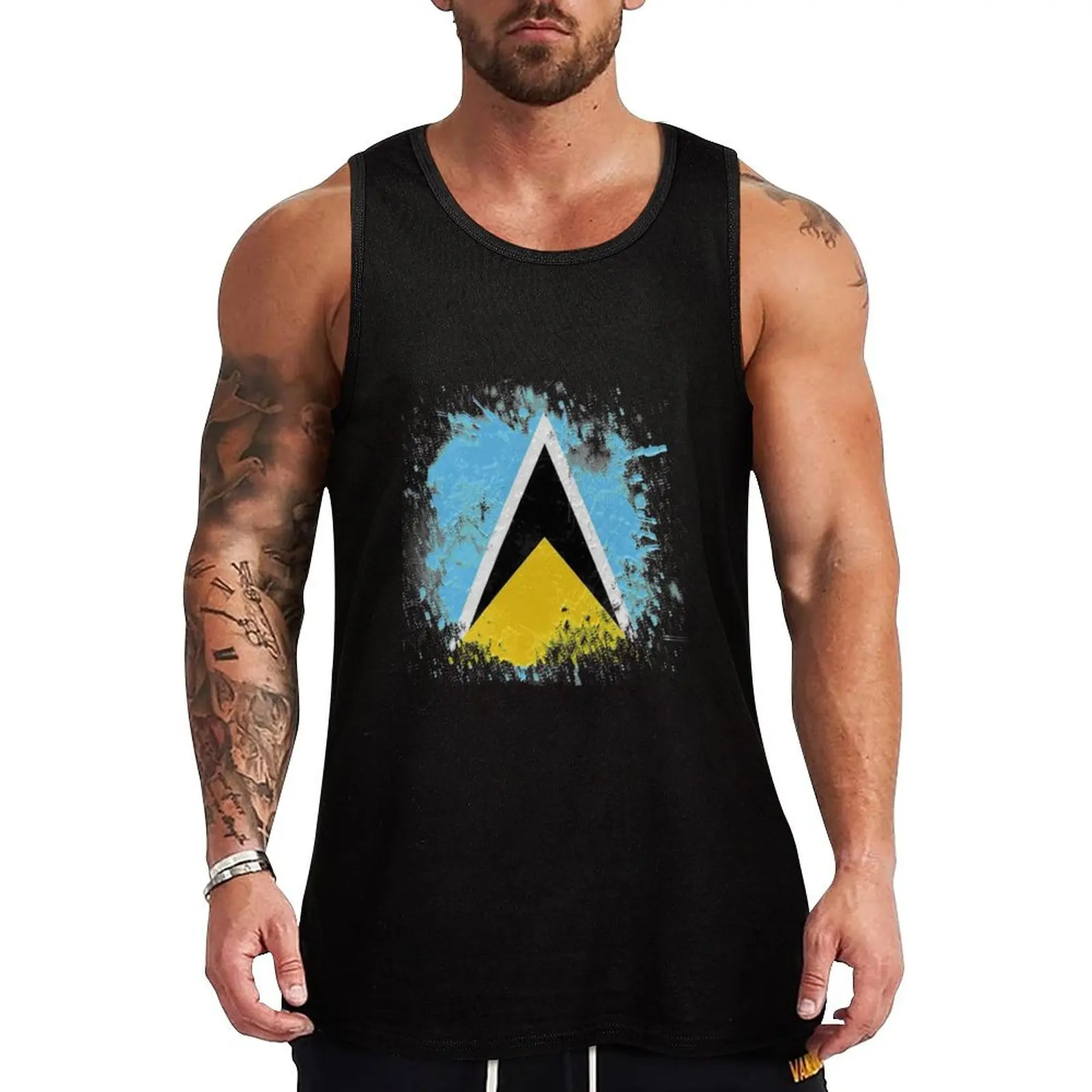 

St. Lucia Splash Tank Top Gym clothes summer Men's tops anime gym