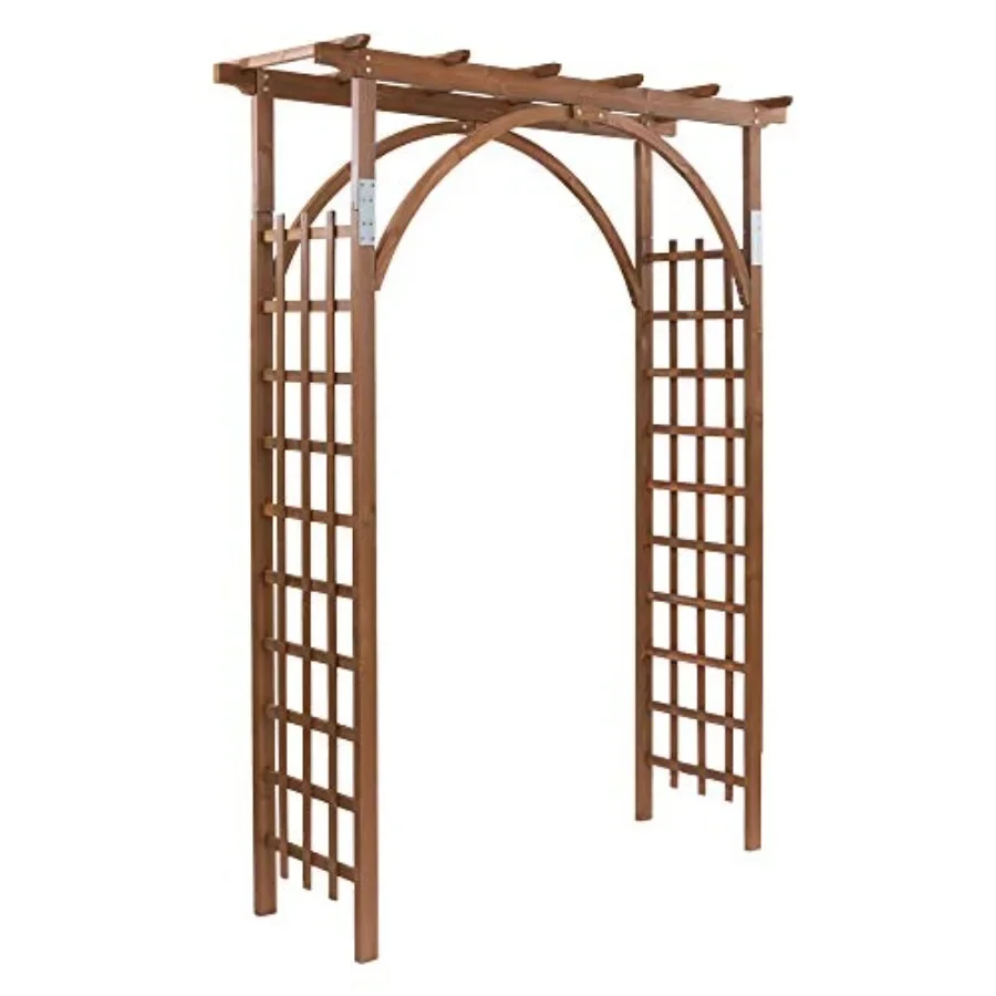 7FT Garden Arch for outdoor ceremony decoration, made of fir wood, natural color, sturdy and weather-resistant design