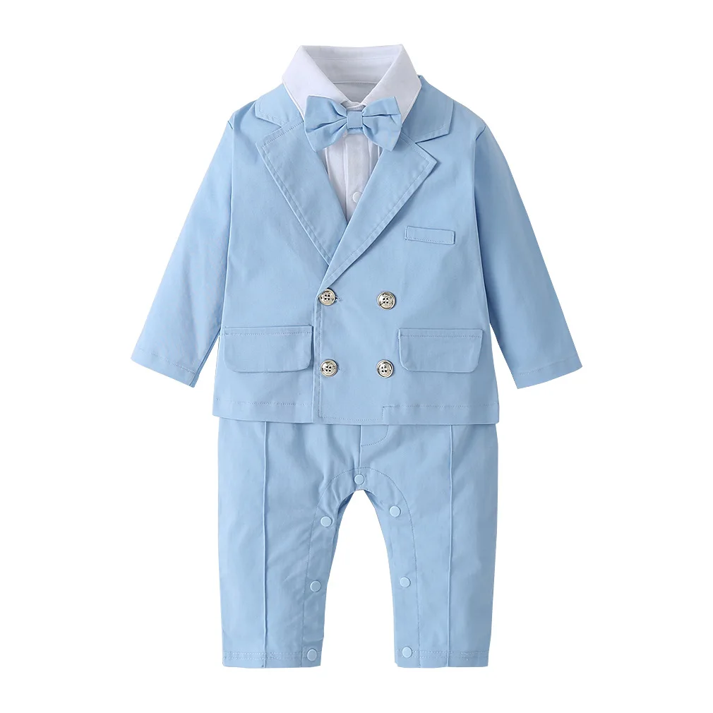 Baby Boys Gentleman Outfits Suits Clothing Set Spring and Autumn Children Coat Romper 2PCS Suit Boutique Kids Clothing