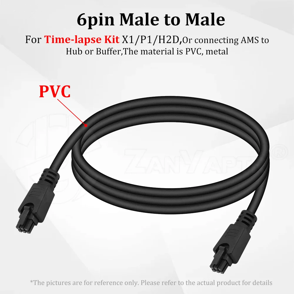 Câble d'extension mâle à mâle pour laboratoire Bambu, 4 broches/6 broches, pour CyberBrick Time-lapse Kit A1/A1mini/P1/X1/H2D/pour imprimante 3D BMCU