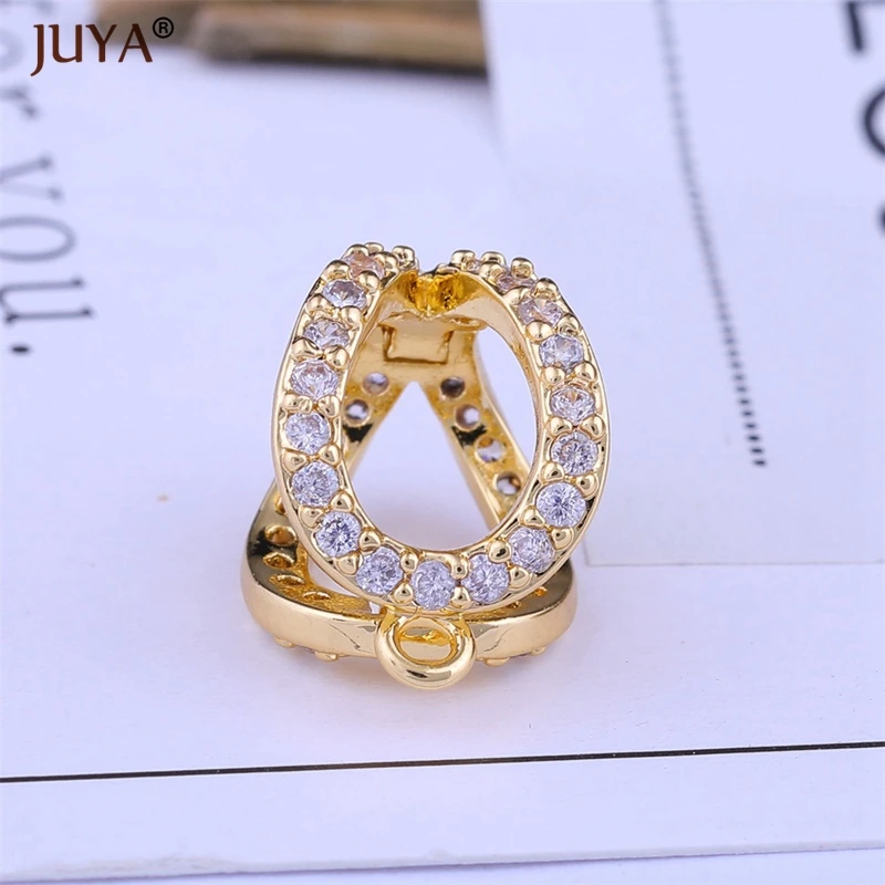 Clasp for beads handmade jewellery Findings Micro Pave Zircon Rhinestone Pearl Clasps For Pearls Necklace Jewelry Making