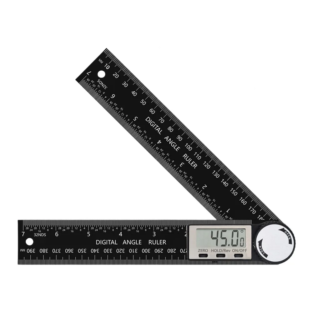 Angle Gauge Angle Ruler For Woodworking 0.1 Resolution LCD Display Hold Function Reverse Display For Carpentry