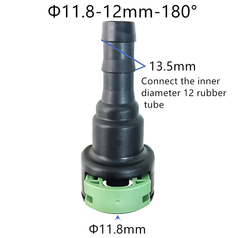 11.8mm 180 degree female connector plastic fittings black color auto fuel line quick connector 2pcs a lot