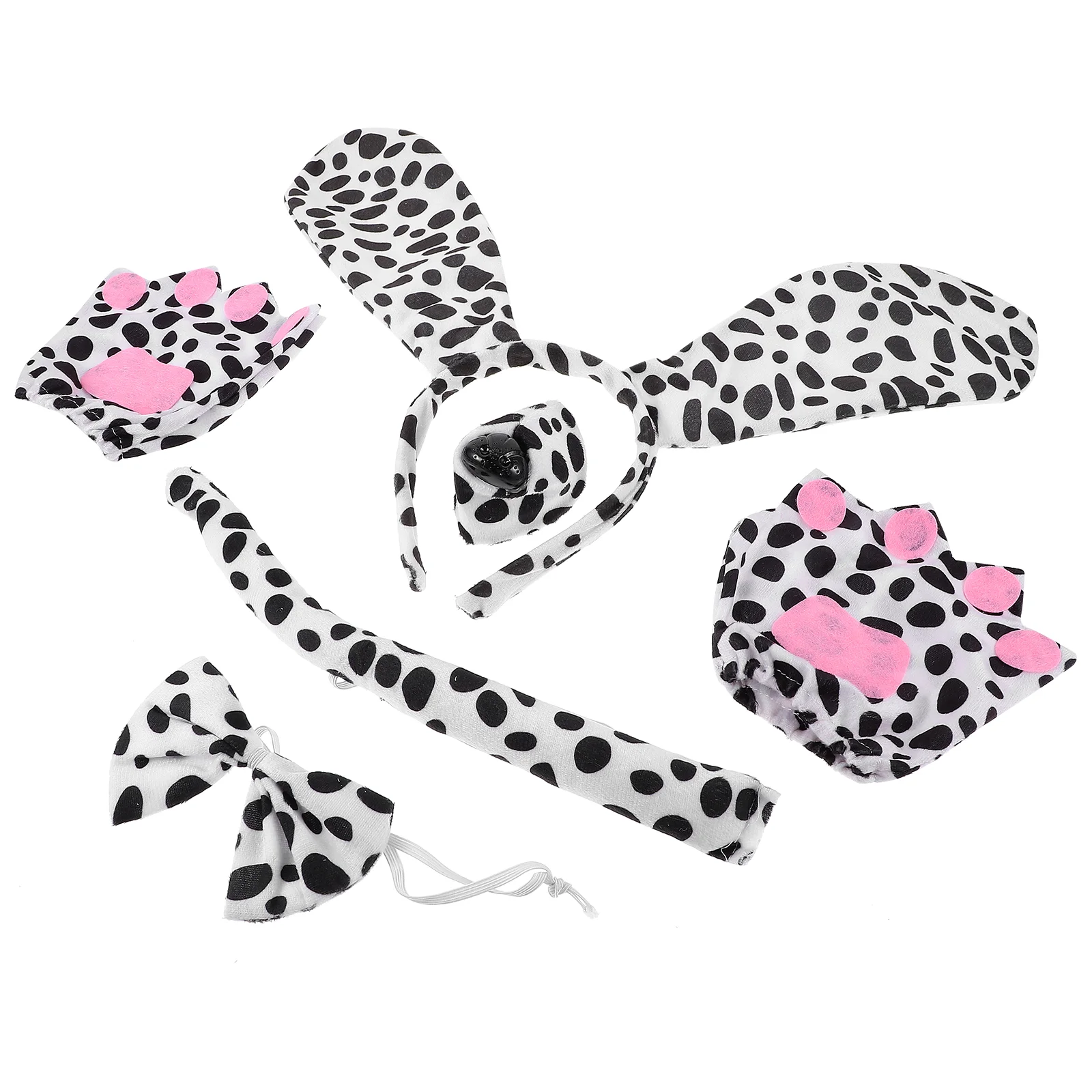 

Dalmatians Party Supplies Dachshund Headband Nose Set Tail Dog Ears for Kids Fabric Child