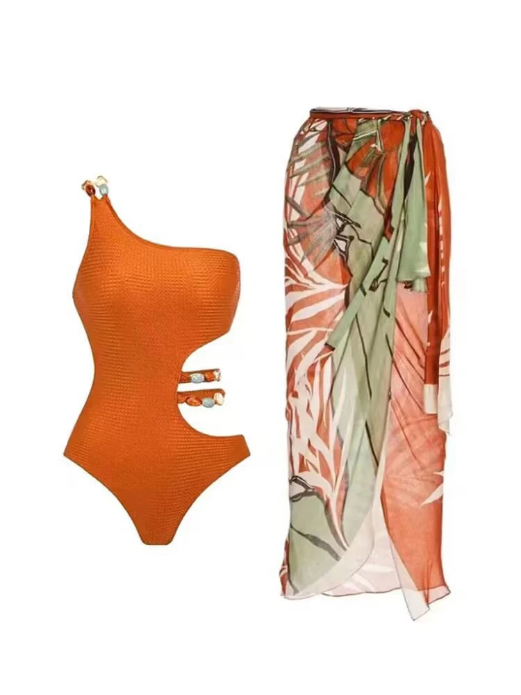 Maillot de bain une pièce imprimé vintage, sexy, initié, pour femmes, taille haute, avec couverture, pour les vacances à la plage, tendance 2023