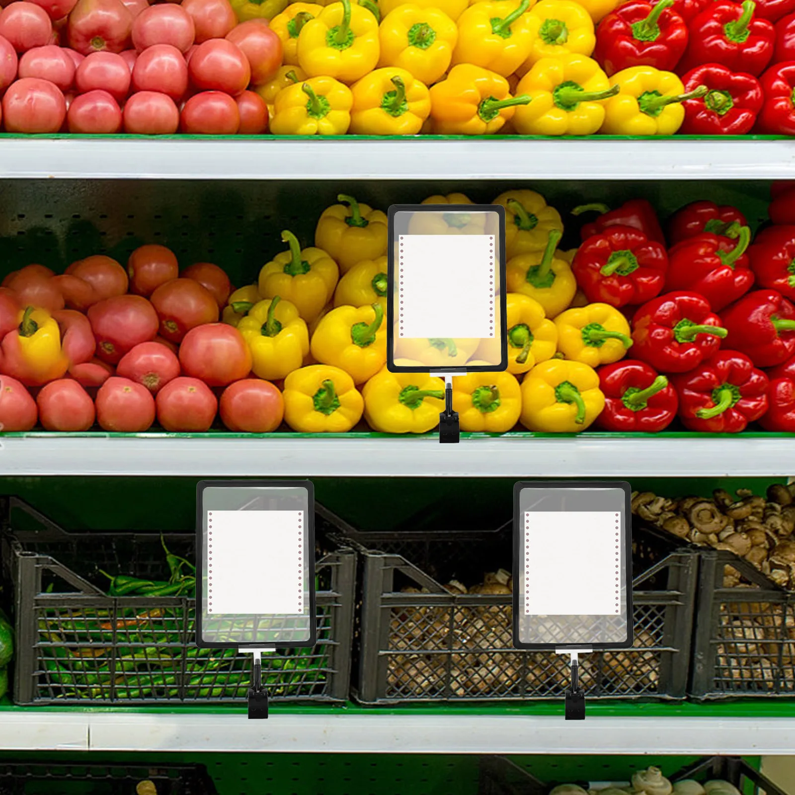 

Universal Price Tag Holder A4 Frame Black Thumb Clip Sign Display PVC Install Retail Store Merchandise Signage