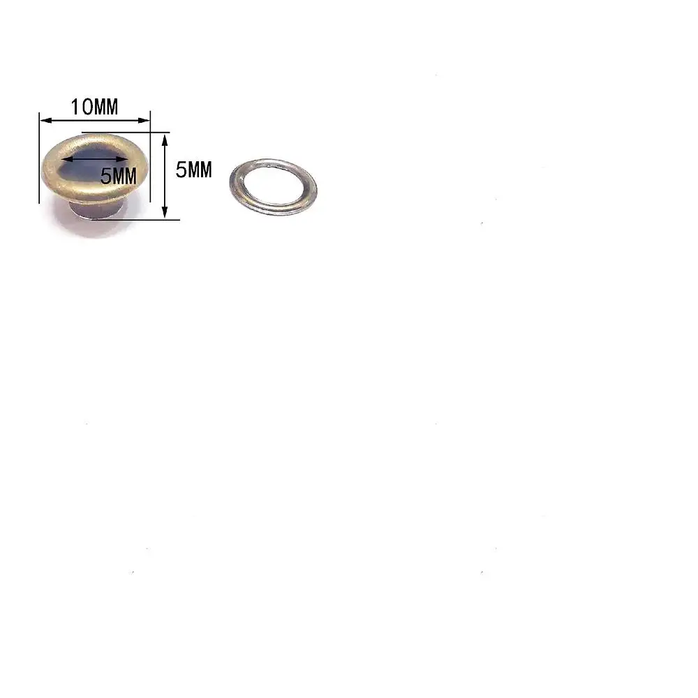 

100Pcs Brass Grommet Eyelet Findings with 100Pcs Iron Gaskets for Bag Making Flat Round Bronze 10x5mm