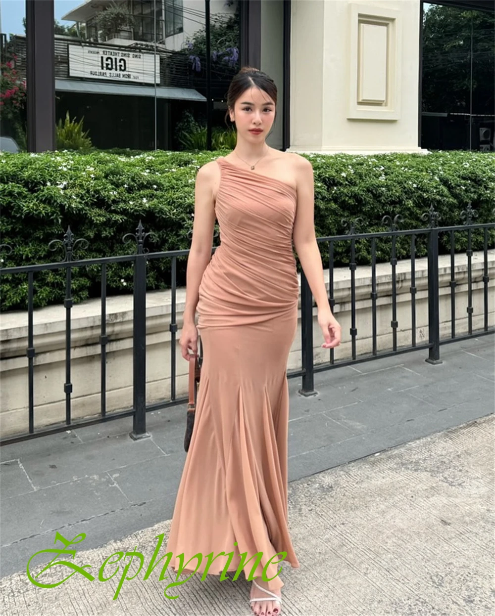 فستان سهرة حورية البحر شيفون فاخر مخصص أنيق بكتف واحد للحفلات الراقصة عالي الجودة بدون أكمام فساتين مناسبة خاصة