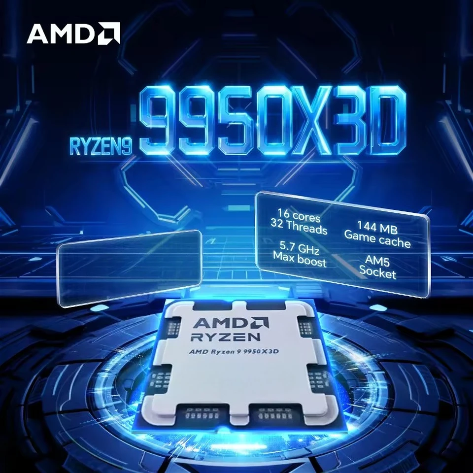 NEW AMD Ryzen 9 9950X3D CPU 4NM L3=128M 16-Core 32-Thread 170W 4.3