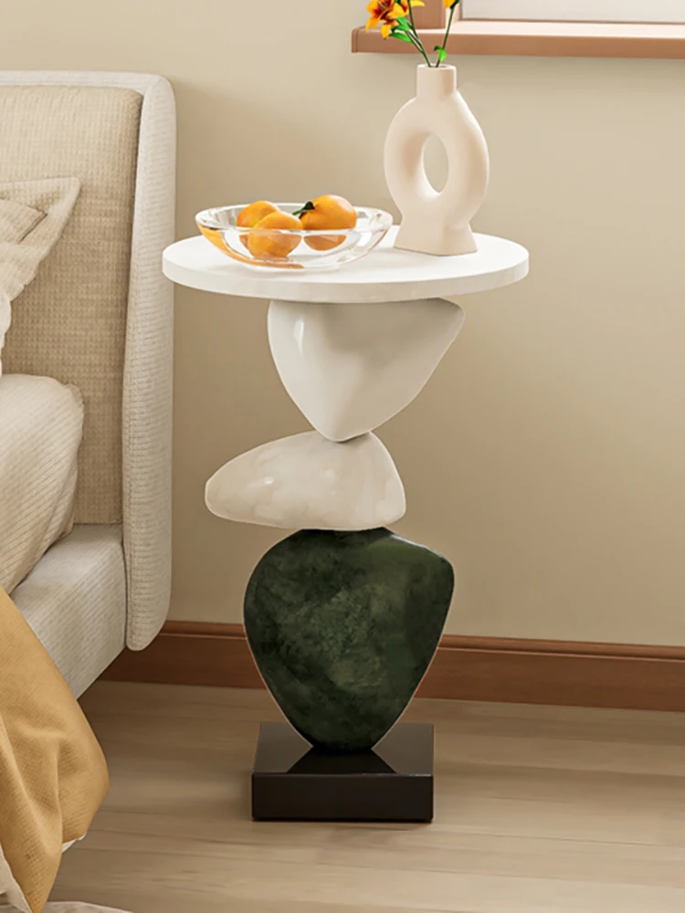 Home Decor Sculptures Creative Stone Statues Side Tables Home Furniture Living Room Round Tea Table Ornaments Housewarming Gifts