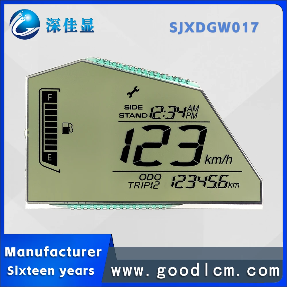 

Высокий срок службы SJXDGW017 HTN Нестандартный индивидуальный сегментный ЖК-экран Антибликовый экран прибора для мотоциклов