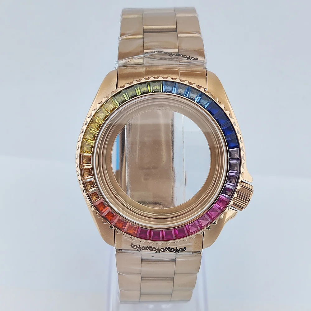 

41 мм Skx007 цвет бриллиант фотообои SKX007 SKX009 винт в короне инкрустированное сапфировым стеклом Фотофон подходит для движения NH35/NH36