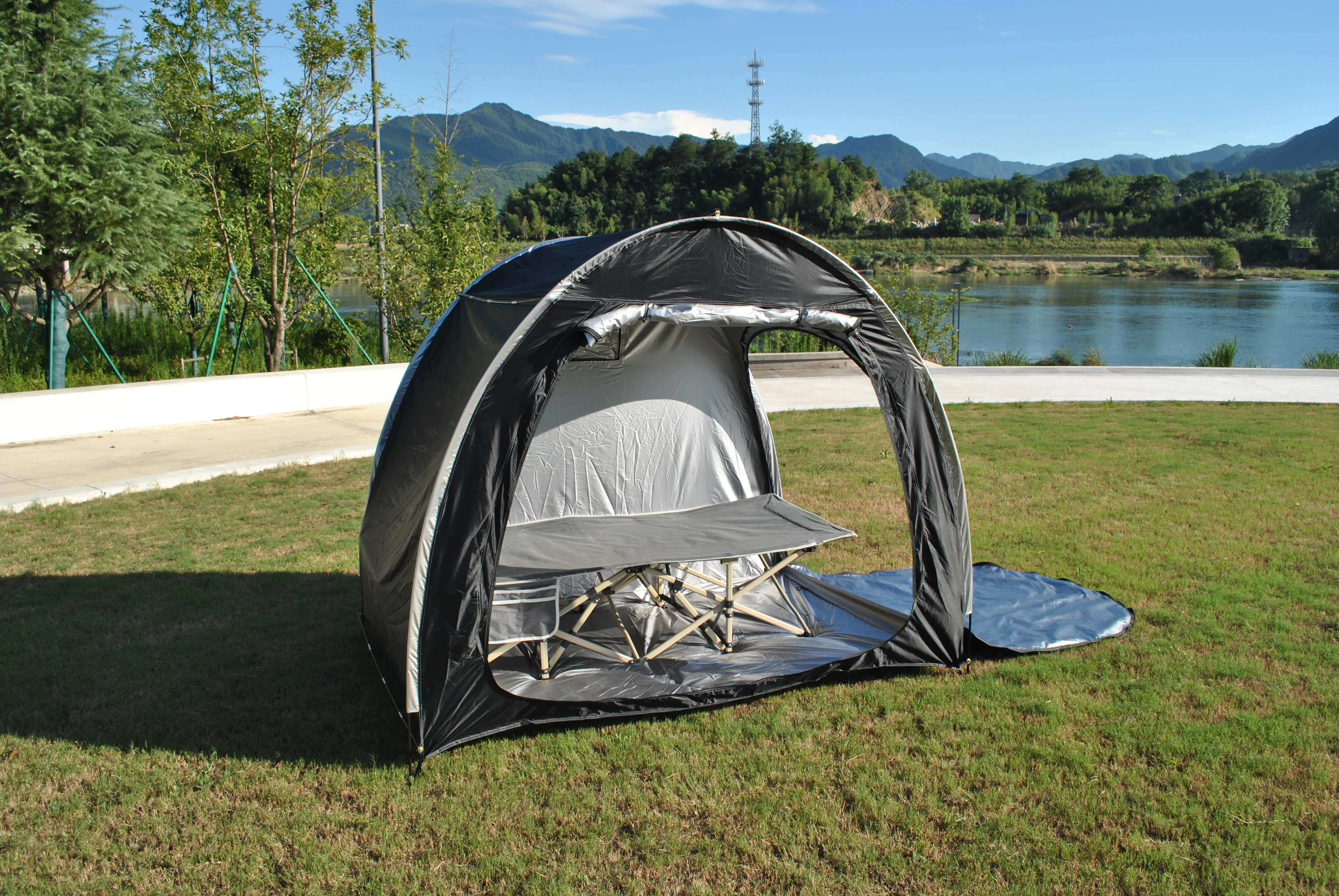 

Sunproof, waterproof, double layered, double doors can accommodate 4 bicycles, motorcycles tents,storage camping equipment