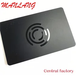 Custom  High quality Full Black Matte Finish Social Media NFC Business Card for Sharing Contact Profiles URL Links With UV LOGO