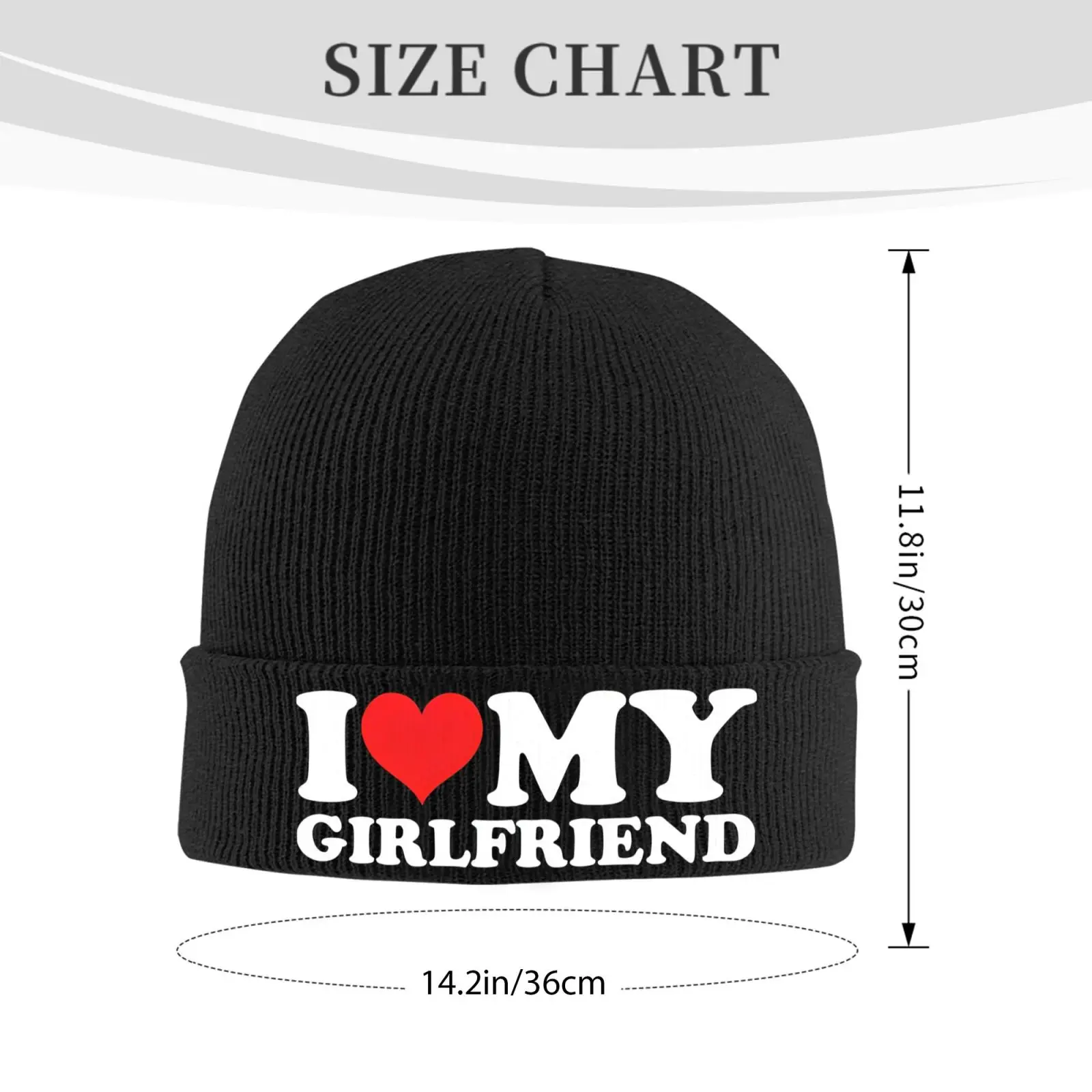 I Love My Girlfriend Unisex Knitted Hat Outdoor Warm Men Solid Color Crimping Skullies Beanie Cap Hip Hop Ski Caps