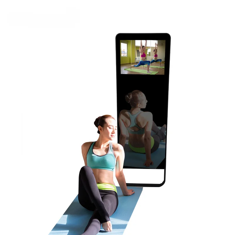 smart fitness mirror 32 inch yoga mirror display gym smart fitness touch screen home workout mirrors