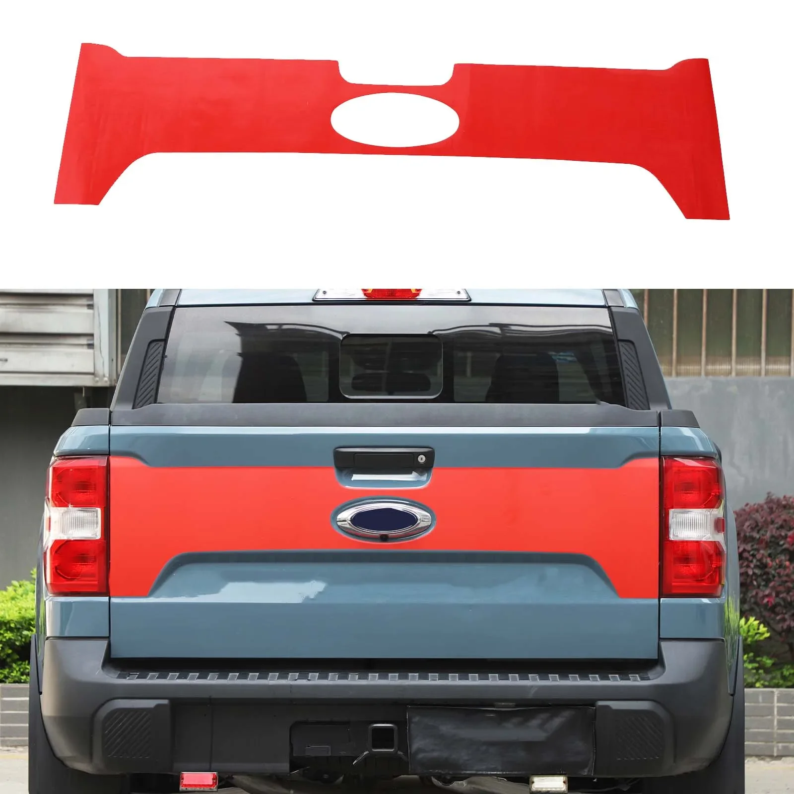 

Для Ford Maverick Maverick2022 + наклейка на заднюю дверь, перегородка на заднюю дверь, наклейка, аксессуары для внешнего украшения, 1 шт., красный